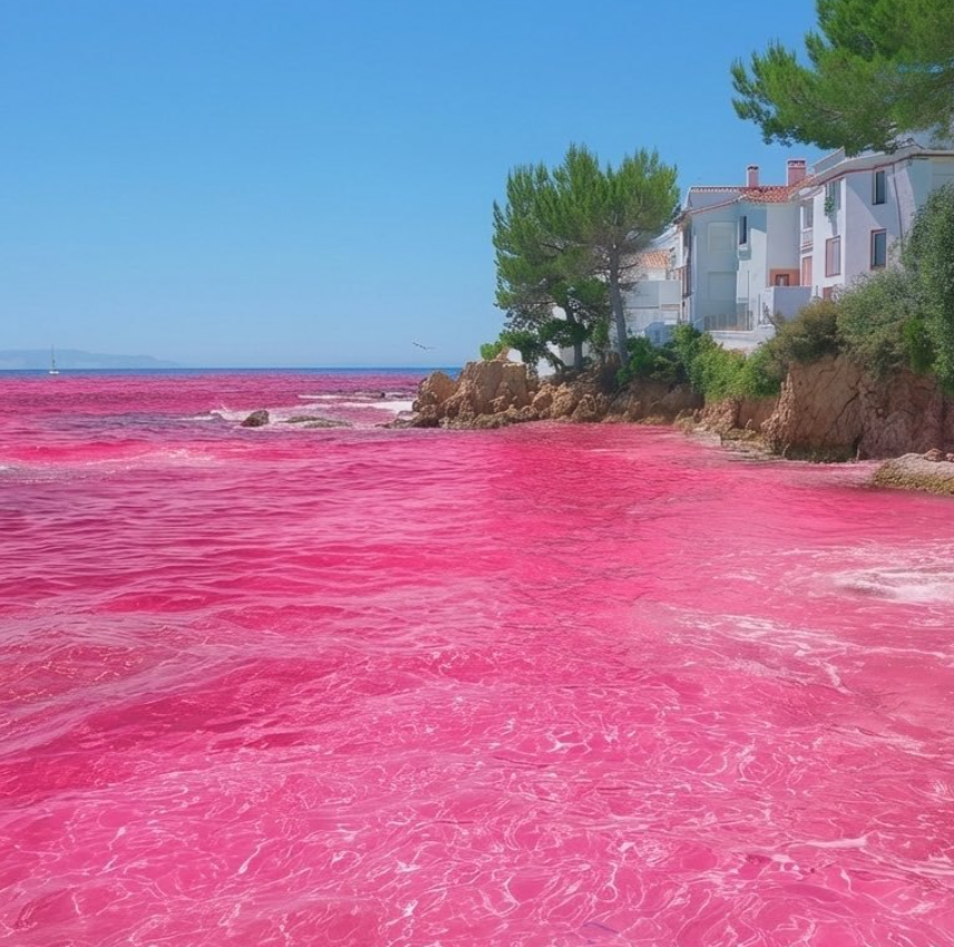 Turned an entire ocean perfectly pink, accurately reflecting light across every ripple.